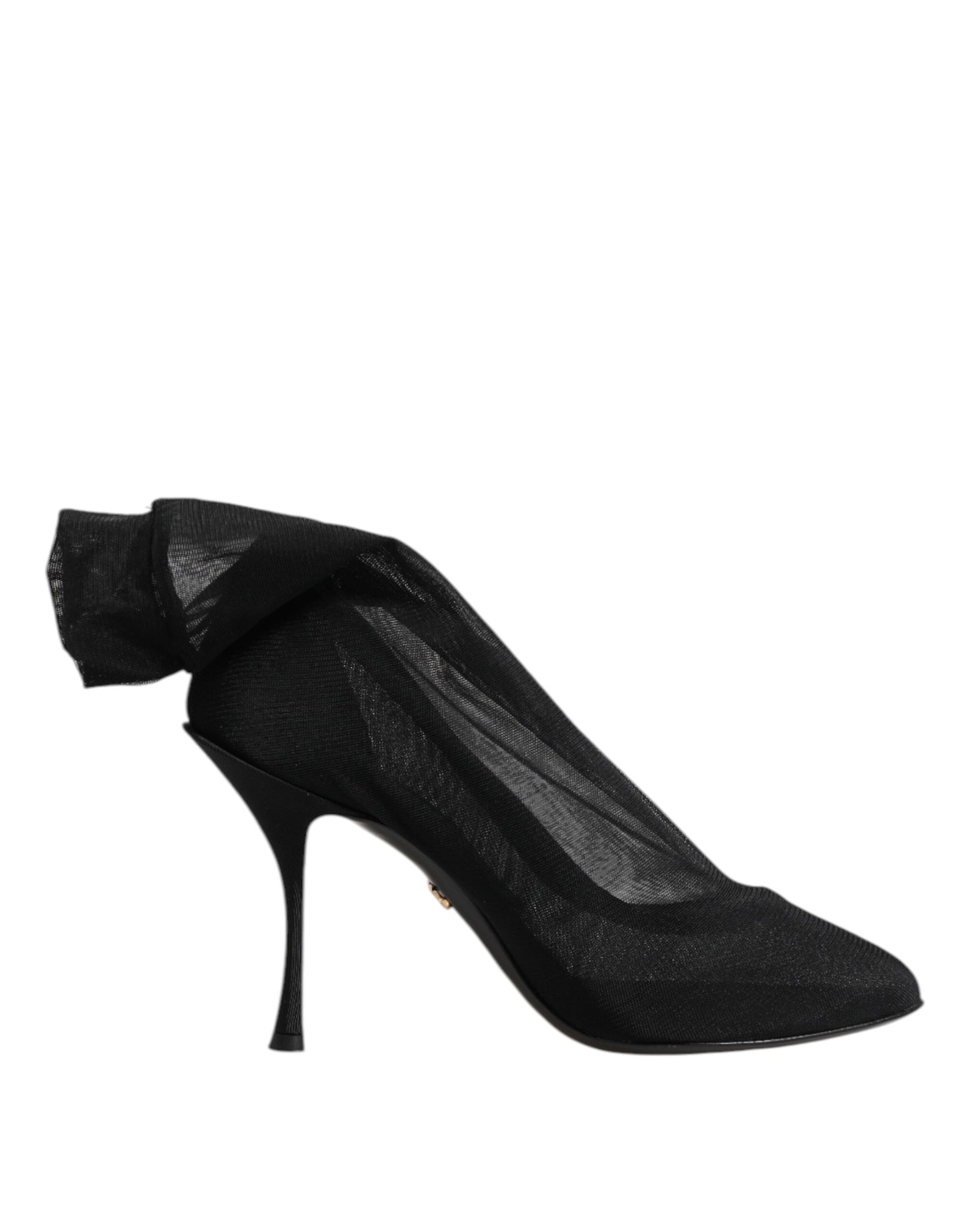 Dolce & Gabbana Black Silk Stretch Mesh Sock Boots