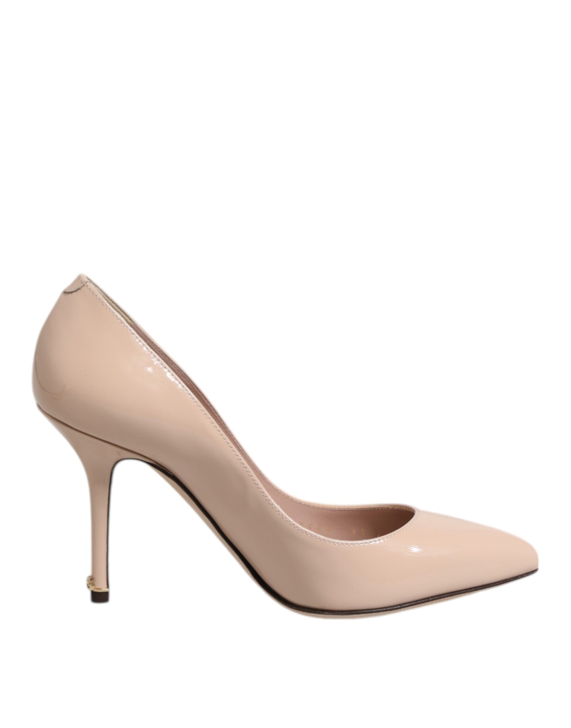 Dolce & Gabbana Beige Patent Leather Stiletto Heel Pumps