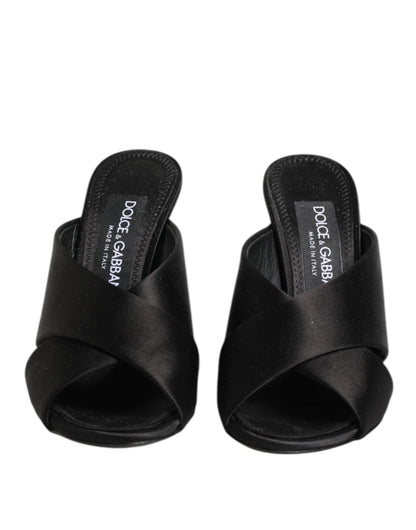 Dolce & Gabbana Black Keira Baroque High Heel Sandals