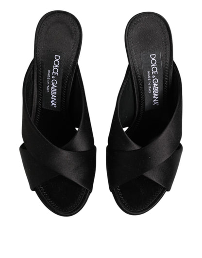 Dolce & Gabbana Black Keira Baroque High Heel Sandals