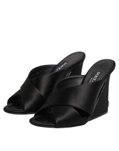 Dolce & Gabbana Black Keira Baroque High Heel Sandals