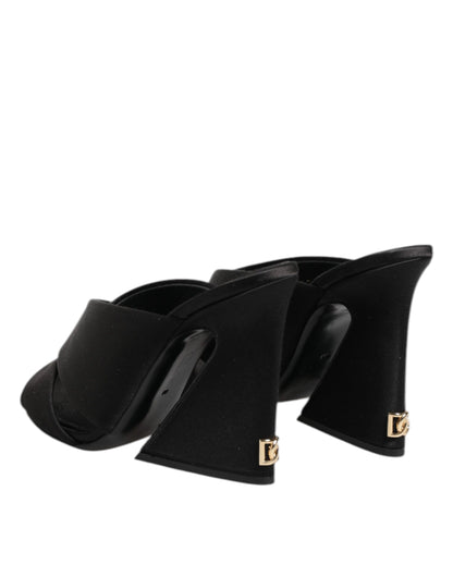 Dolce & Gabbana Black Keira Baroque High Heel Sandals