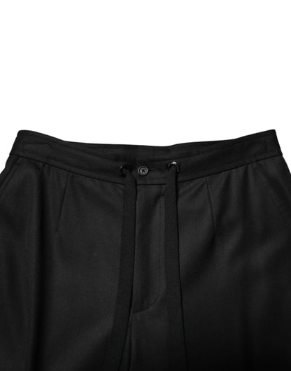 Dolce & Gabbana Solid Black Cargo Jogger Sweatpants for Men