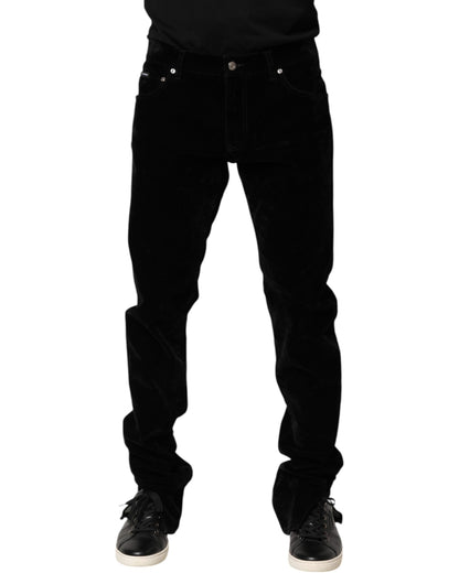 Dolce & Gabbana Black Cotton Men's Dress Formal Trouser Pants