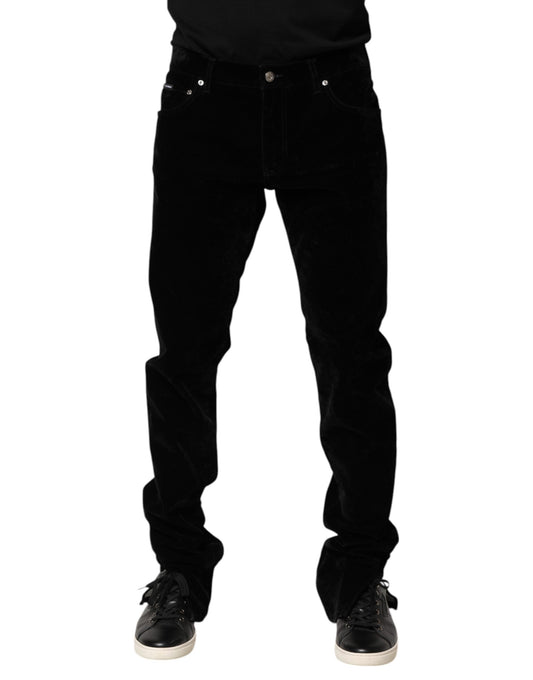 Dolce & Gabbana Black Cotton Men's Dress Formal Trouser Pants
