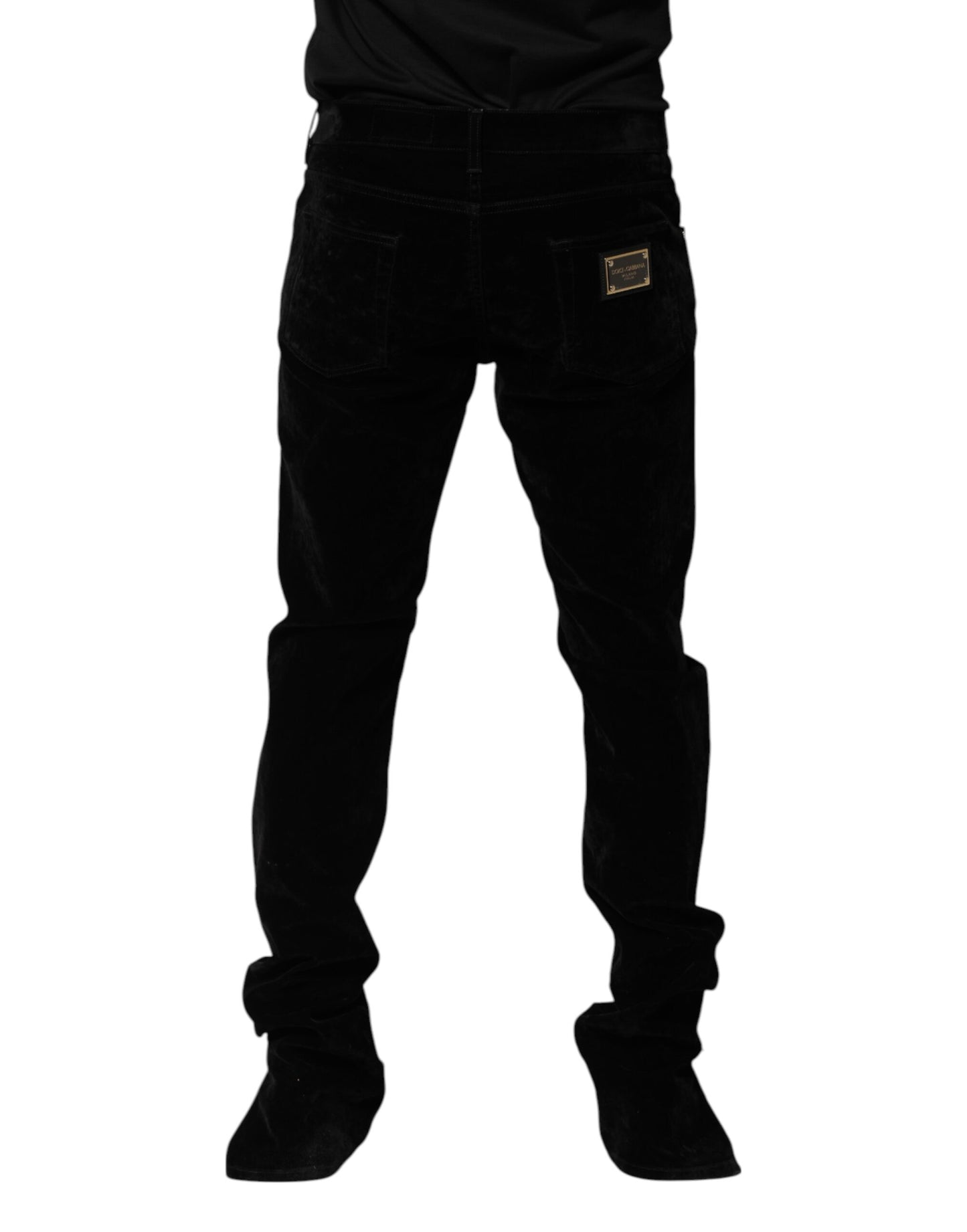 Dolce & Gabbana Black Cotton Men's Dress Formal Trouser Pants