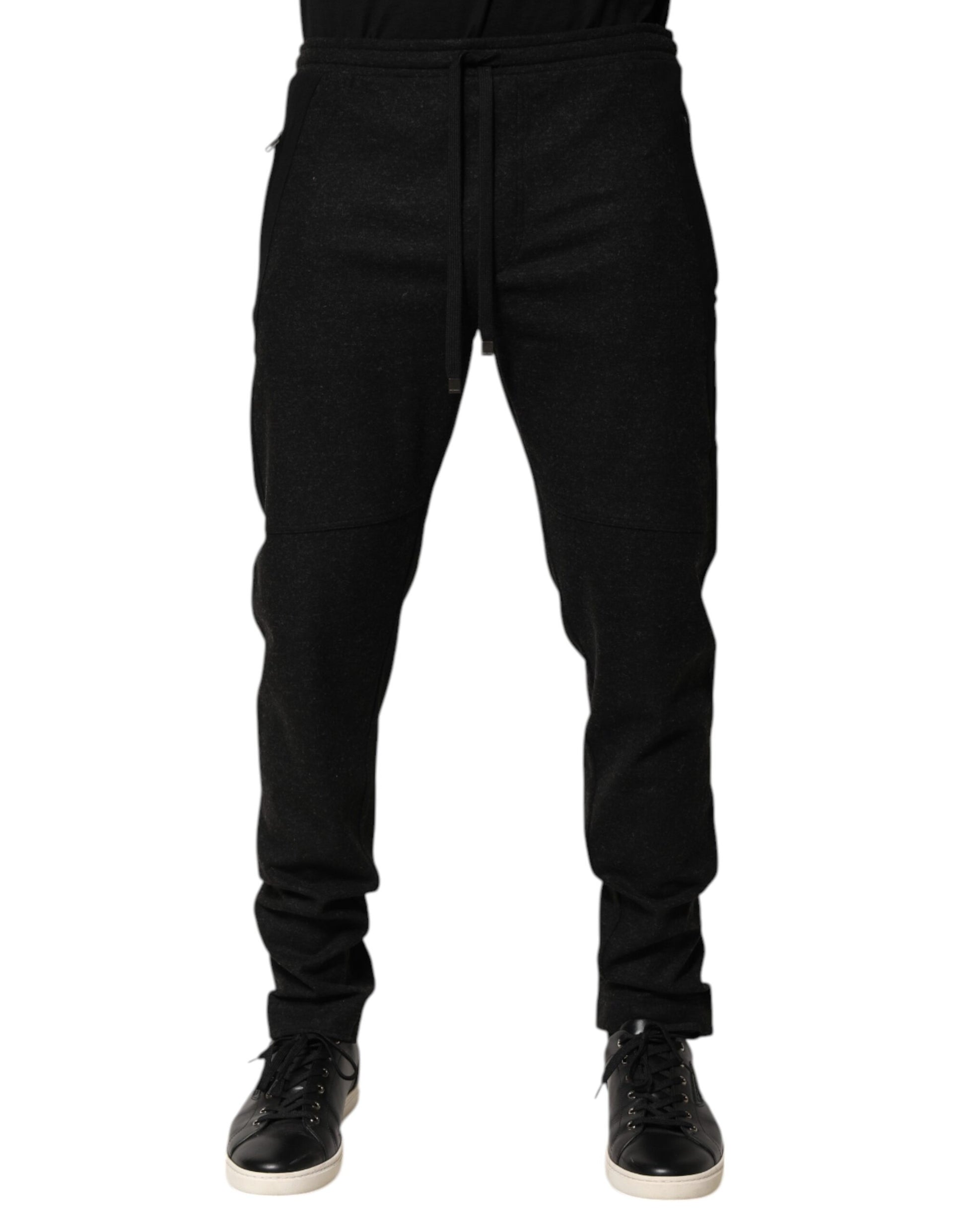 Dolce & Gabbana Marl Black Wool Blend Jogger Sweatpants