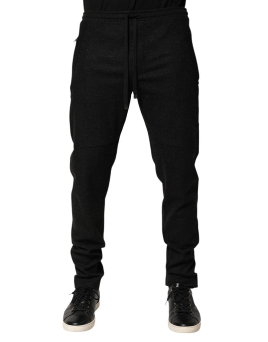 Dolce & Gabbana Marl Black Wool Blend Jogger Sweatpants