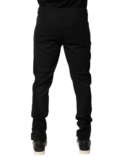 Dolce & Gabbana Marl Black Wool Blend Jogger Sweatpants