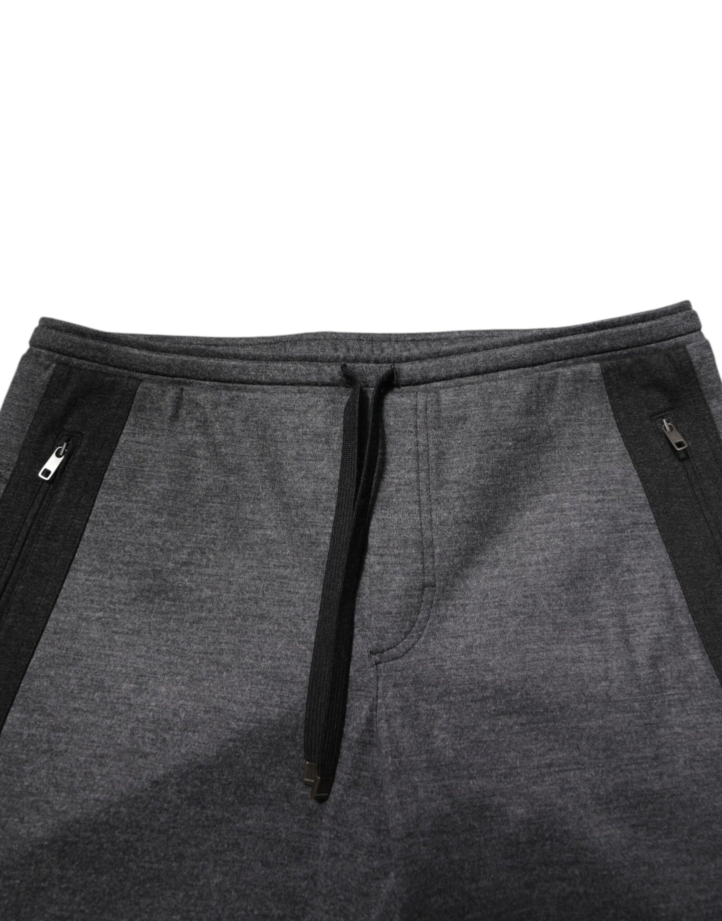 Dolce & Gabbana Gray Black Wool Blend Jogger Sweatpants