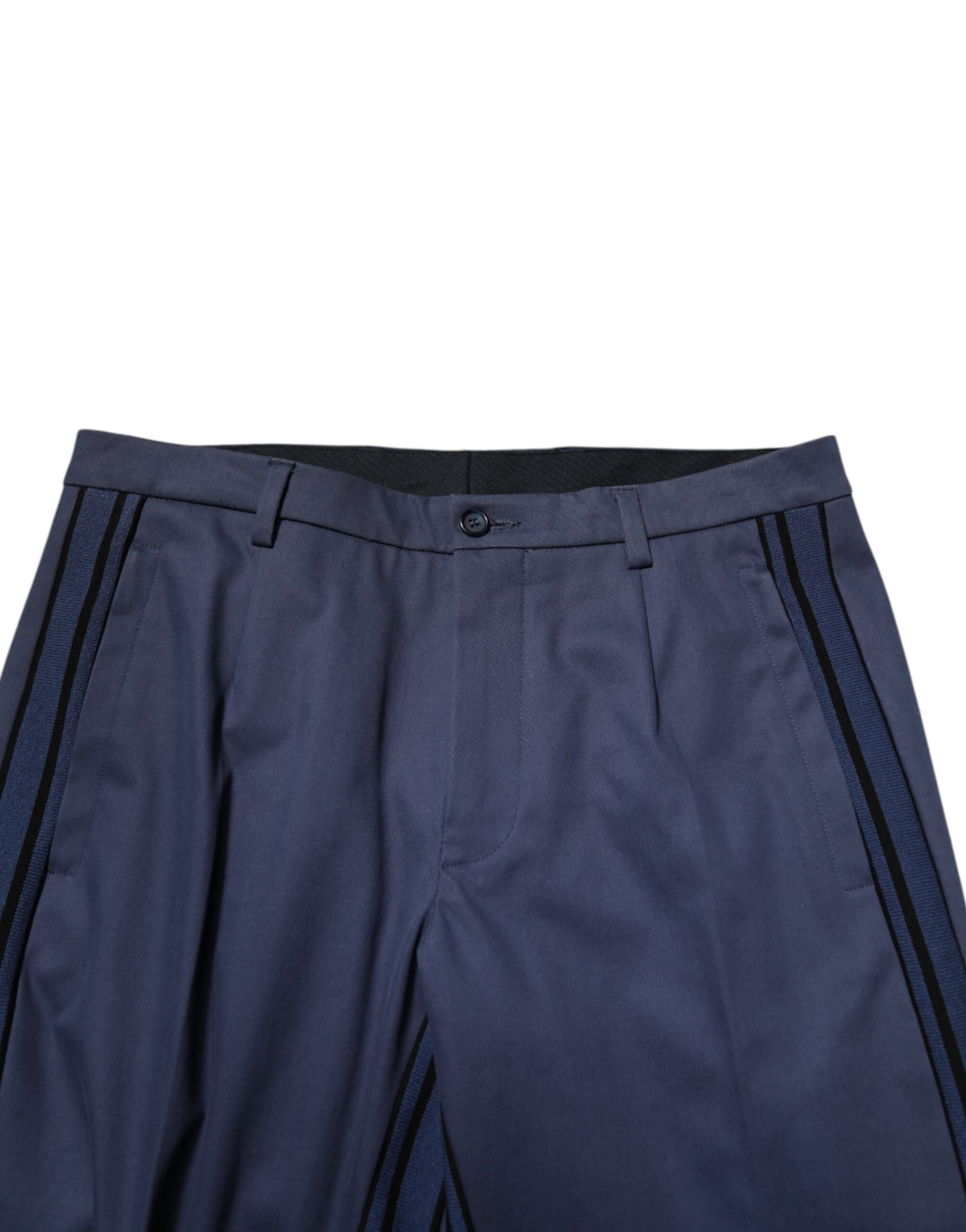 Dolce & Gabbana Blue Cotton Tapered Formal Trousers