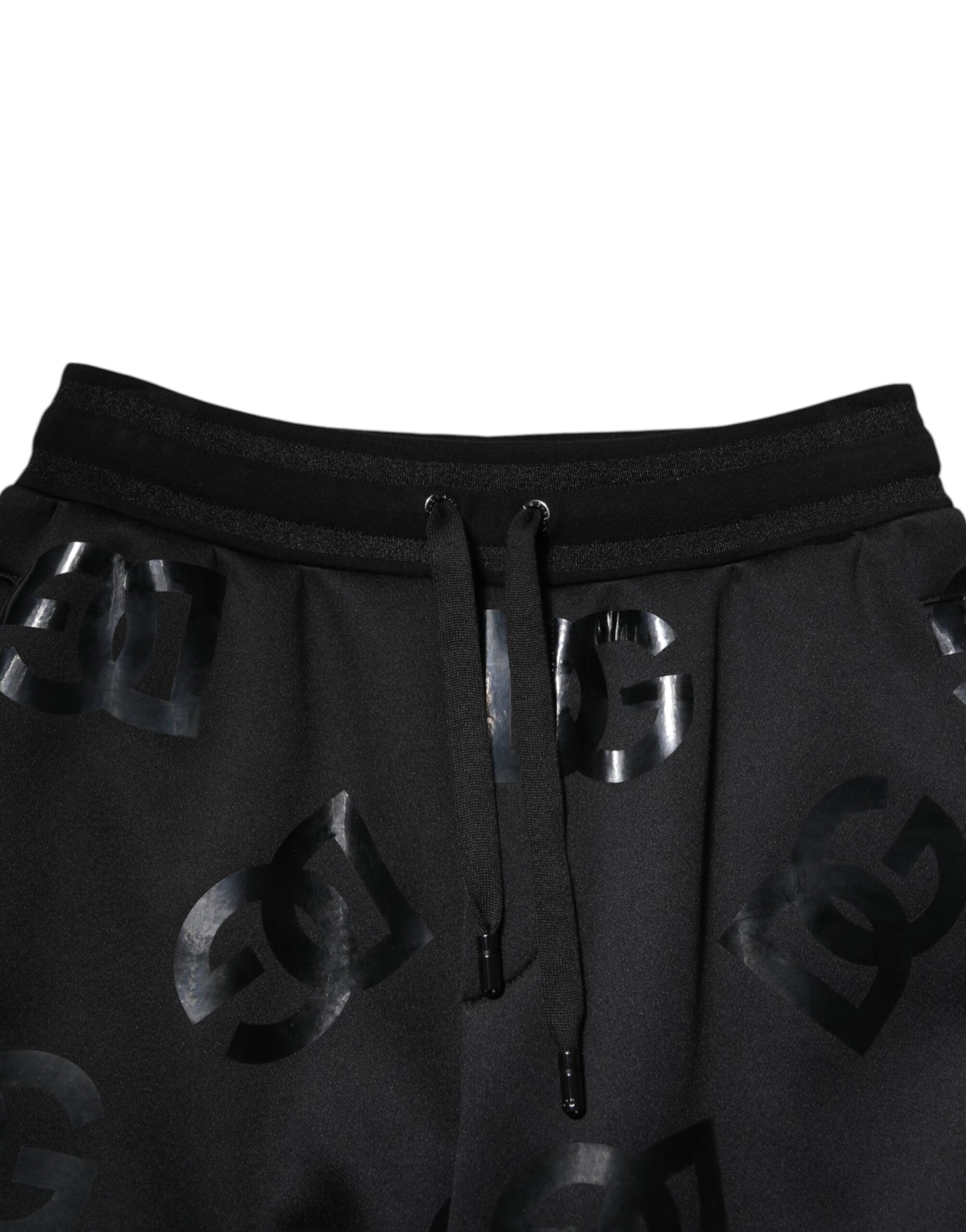 Dolce & Gabbana Black Logo Cotton Bermuda Sweatshorts