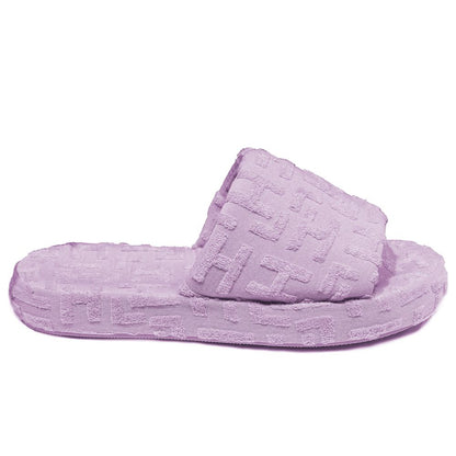 Hinnominate Purple Terry Cotton Slippers