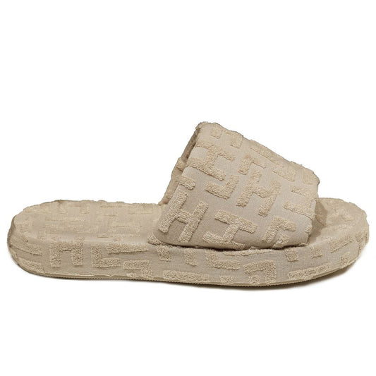 Hinnominate Beige Terry Cotton Slippers