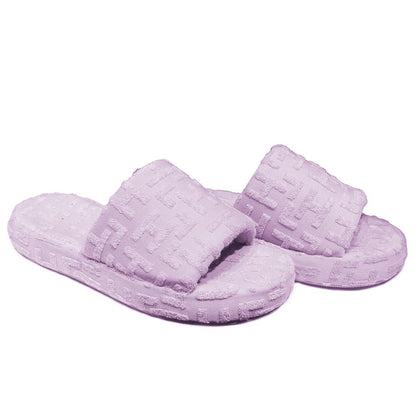 Hinnominate Purple Terry Cotton Slippers