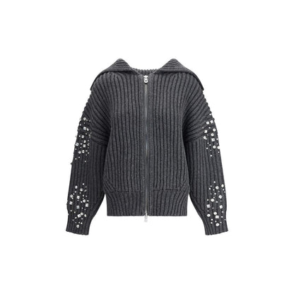 PINKO Rhinestones Wool Cardigan