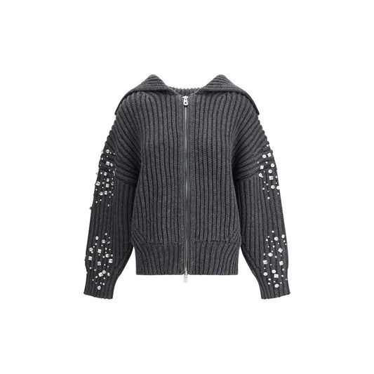 PINKO Rhinestones Wool Cardigan