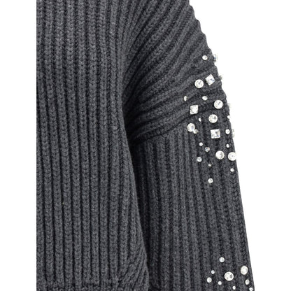 PINKO Rhinestones Wool Cardigan