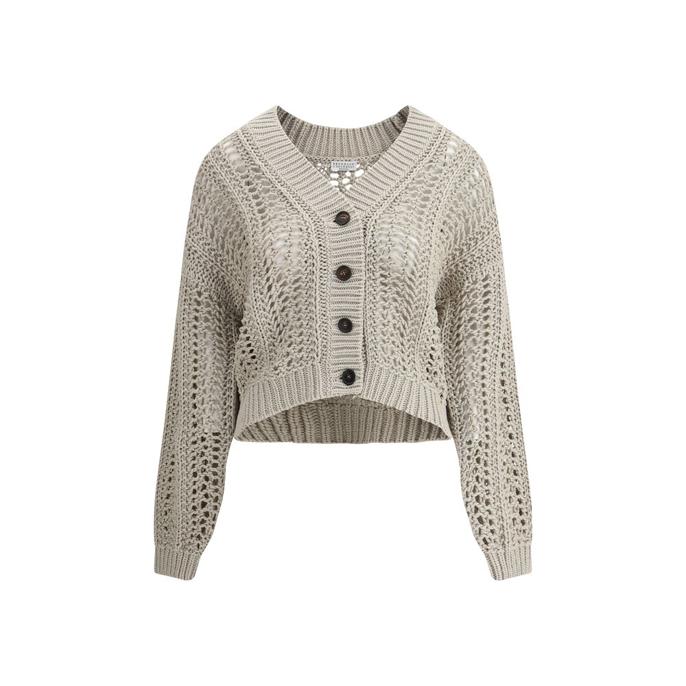 Brunello Cucinelli Perforated Knit Cardigan