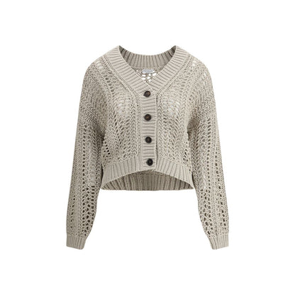 Brunello Cucinelli Perforated Knit Cardigan