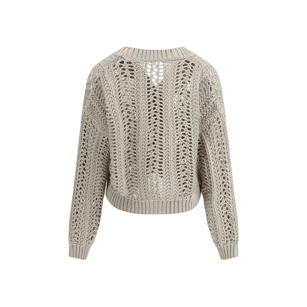 Brunello Cucinelli Perforated Knit Cardigan