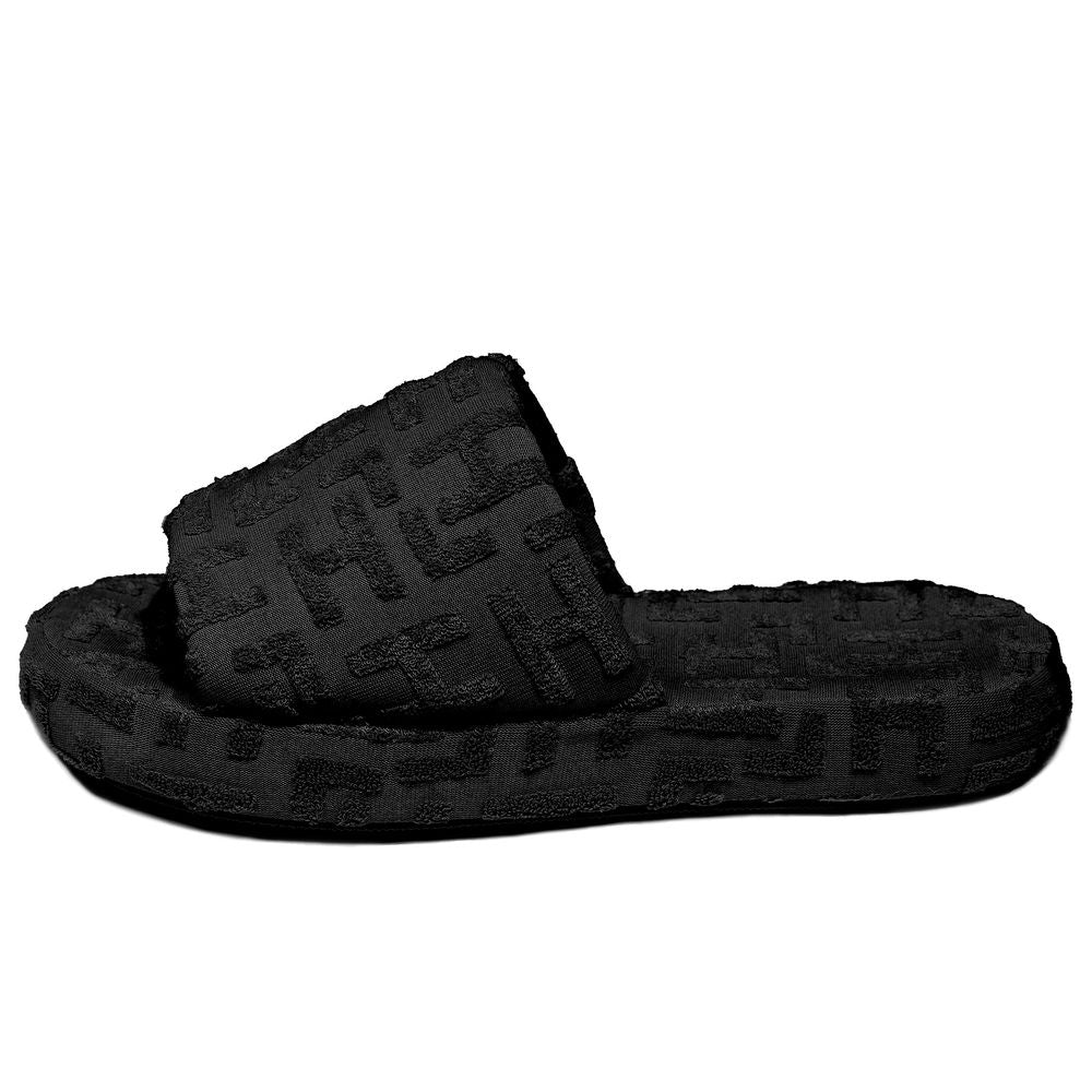 Hinnominate Black Terry Cotton Slippers