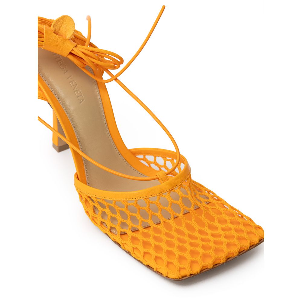 Bottega Veneta Orange Fabric and Leather Pump