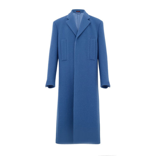 Gucci Blue Wool Coat – Elegant Avio Blue Long Coat