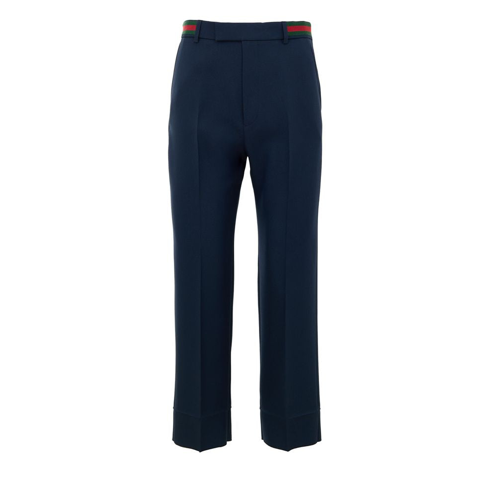 Gucci Blue Cotton Jeans Denim - Tailored Trousers with Web Tape Detail