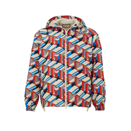 Gucci Multicolor Geometric Print Nylon Jacket