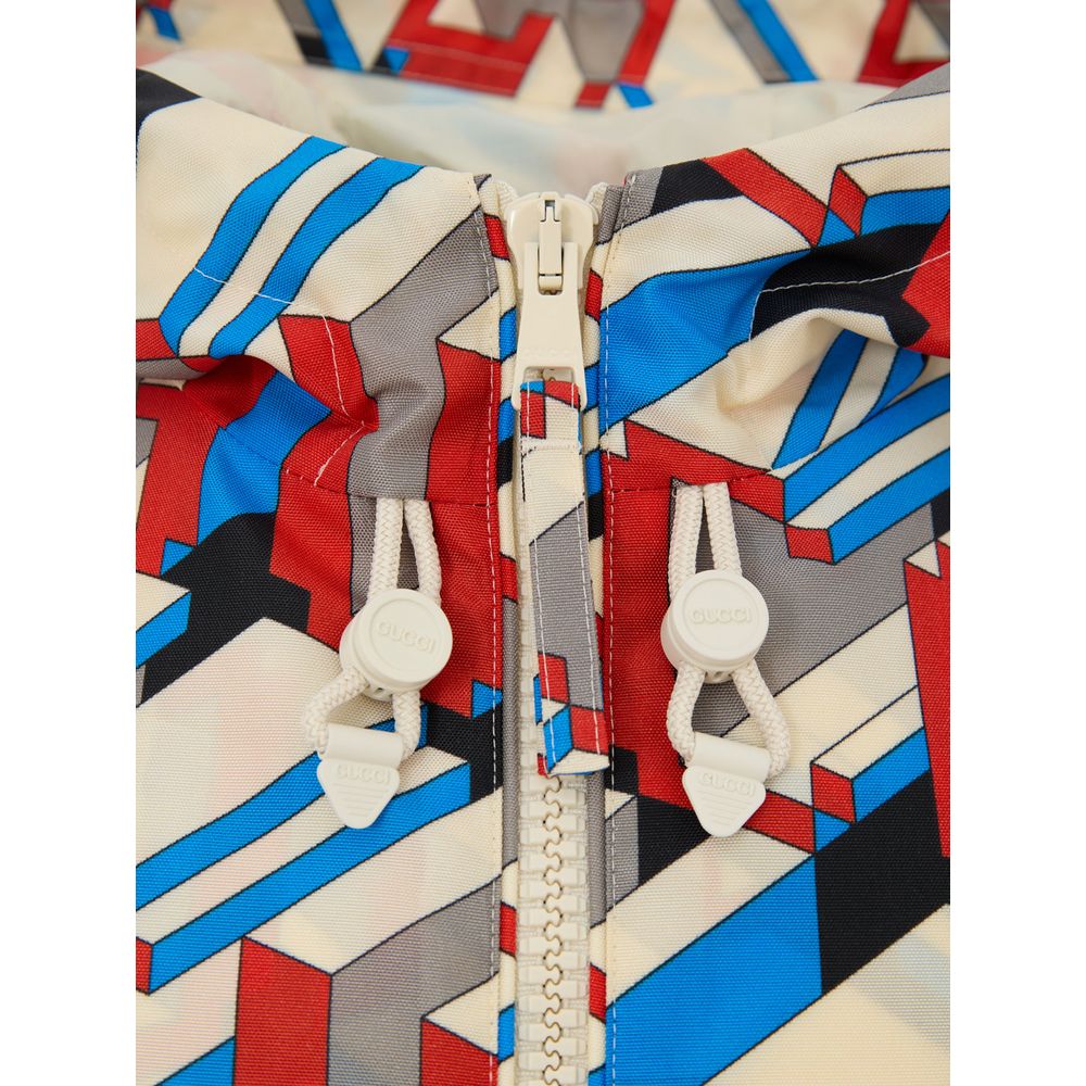 Gucci Multicolor Geometric Print Nylon Jacket