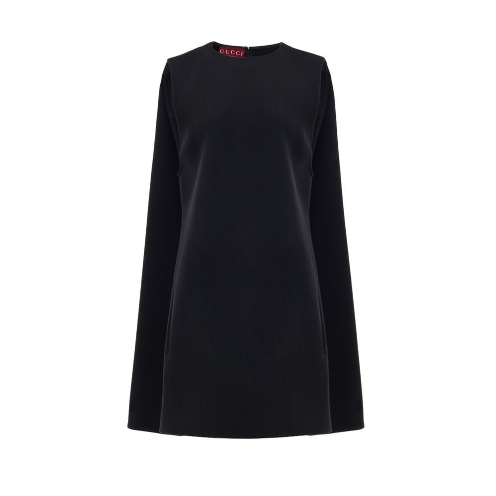 Gucci Black Wool Dress - Short Sleeveless Bell Design