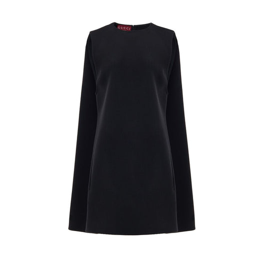 Gucci Black Wool Dress - Short Sleeveless Bell Design