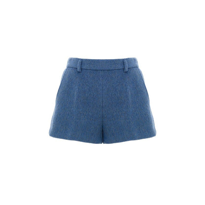 Gucci Blue Wool Short Mixed Mohair Shorts
