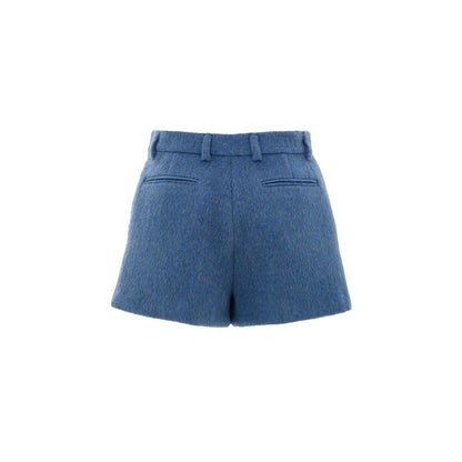 Gucci Blue Wool Short Mixed Mohair Shorts