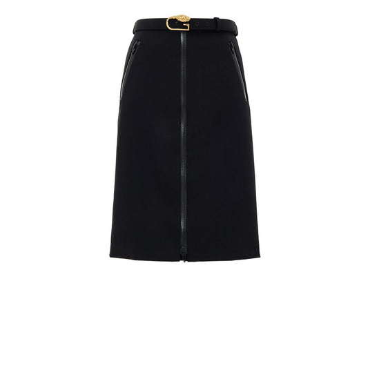 Gucci Black Wool Skirt with Removable Belt