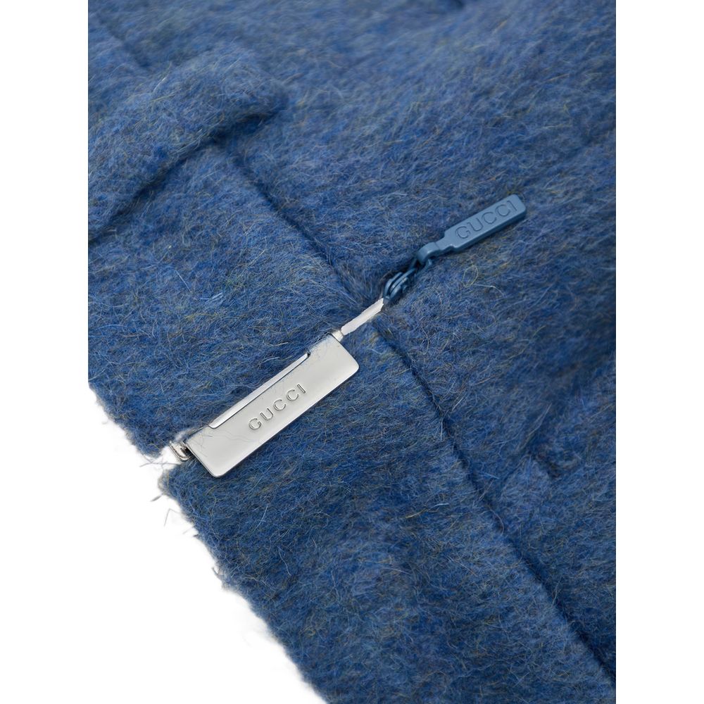 Gucci Blue Wool Short Mixed Mohair Shorts