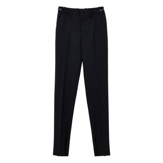 Gucci Black Wool Jeans Denim - Tailored Trousers with Metallic Detail