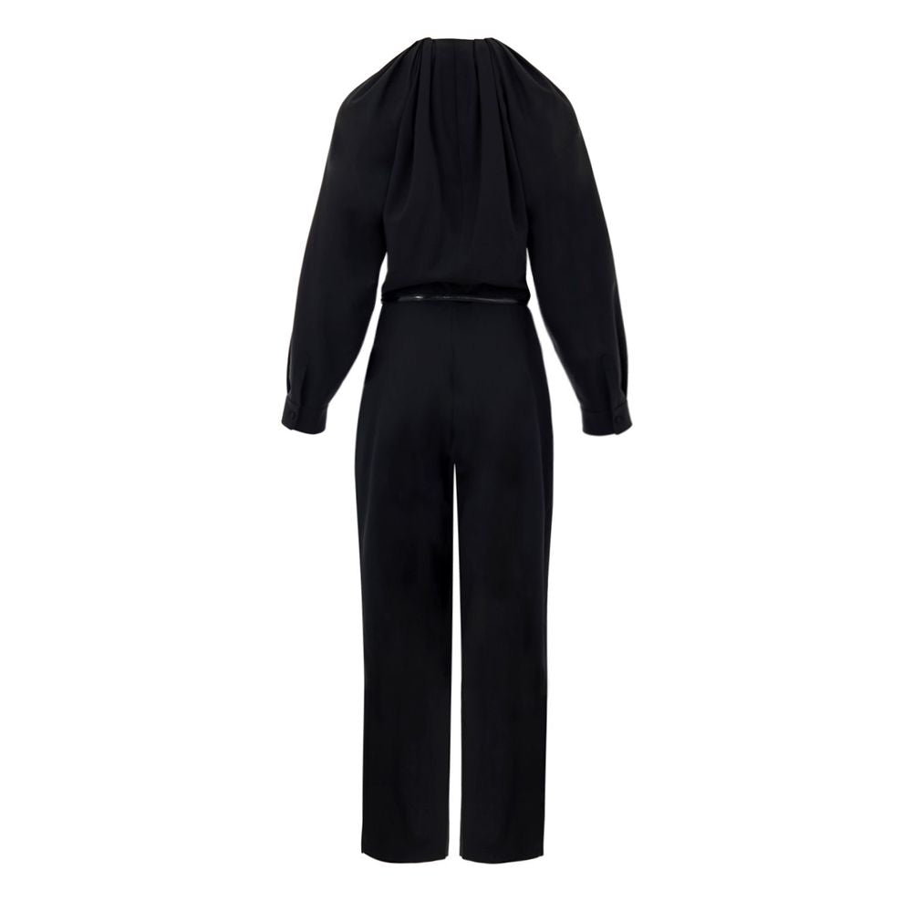 Gucci Black Wool Belted Jumpsuit