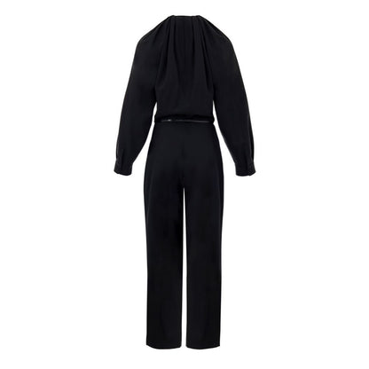 Gucci Black Wool Belted Jumpsuit