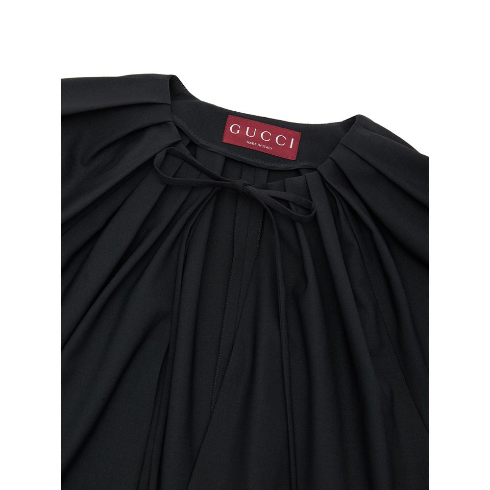 Gucci Black Wool Belted Jumpsuit