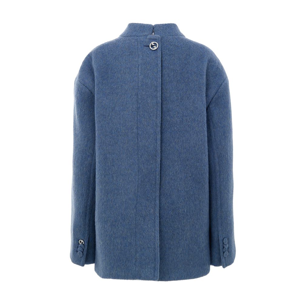 Gucci Light Blue Wool Caban Jacket