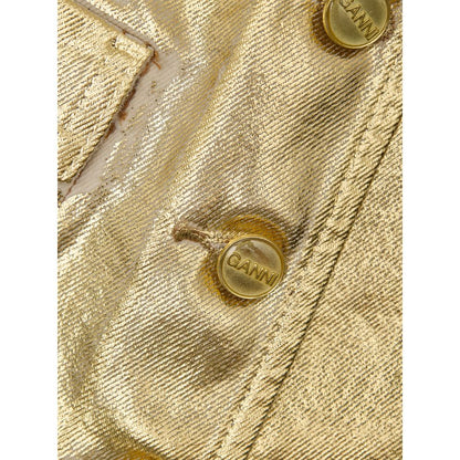 Ganni Gold Cotton Sleeveless Jacket