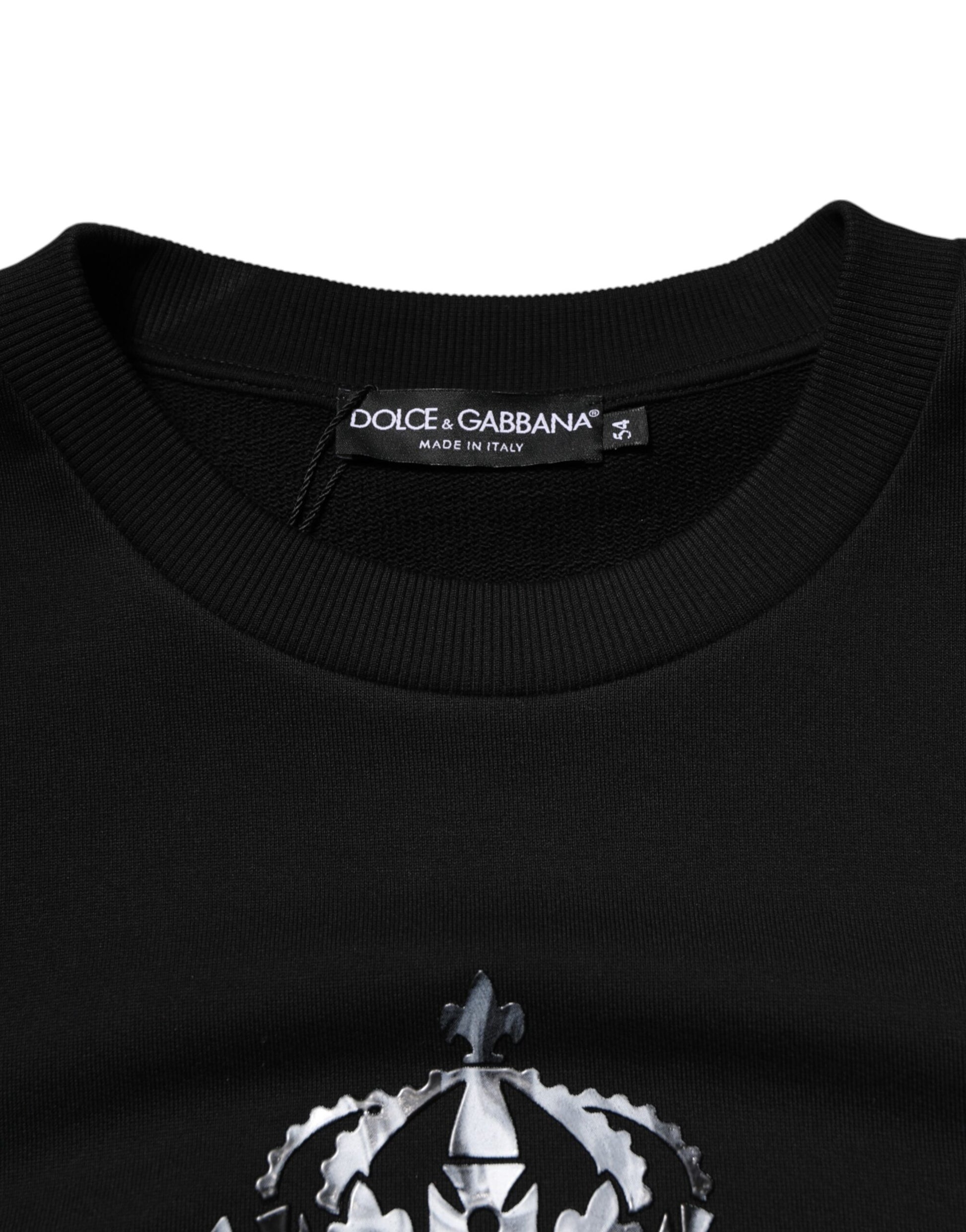Dolce & Gabbana Black Cotton DG Logo Crew Sweatshirt