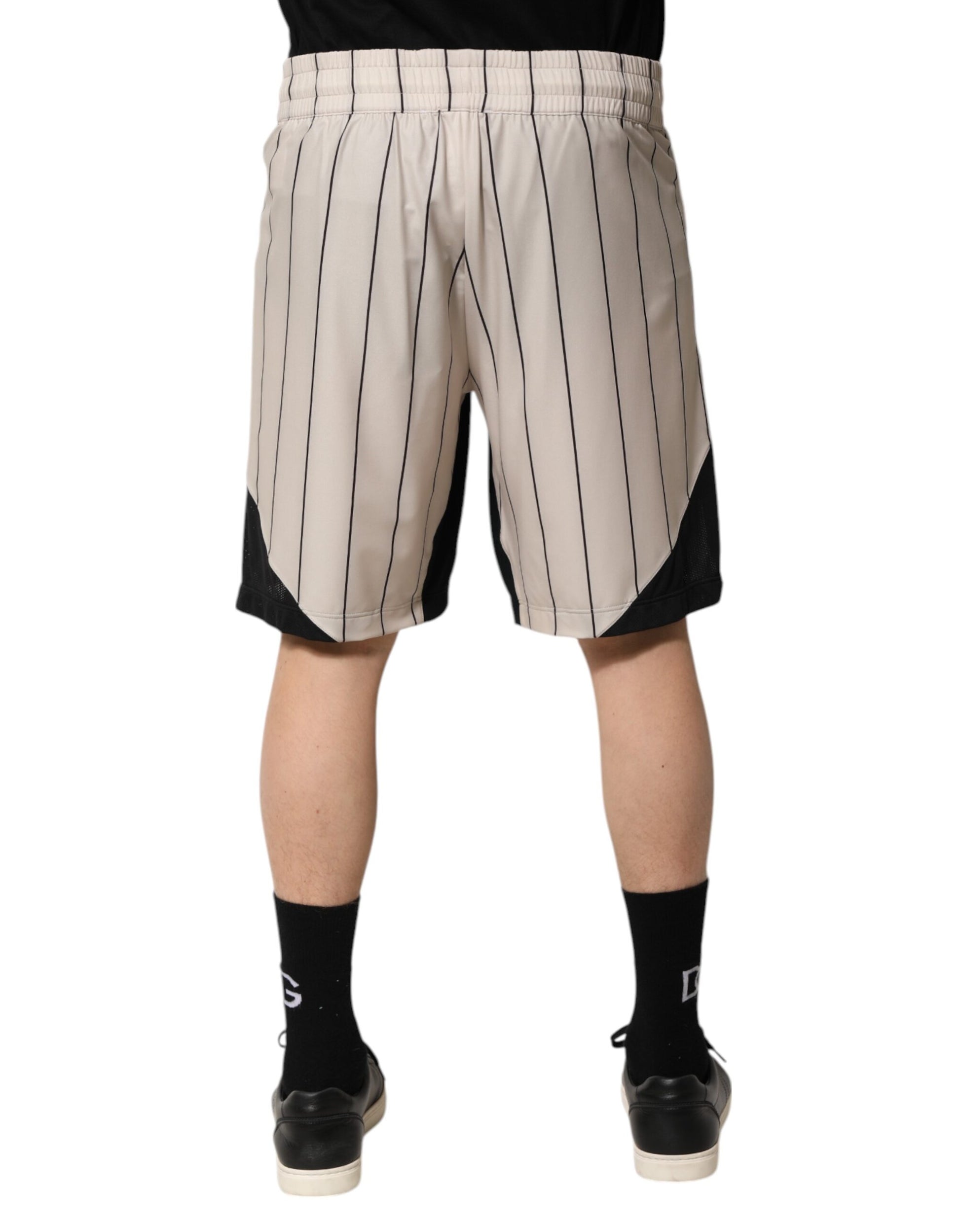 Dolce & Gabbana Off White Polyester DG Logo Sweatshorts