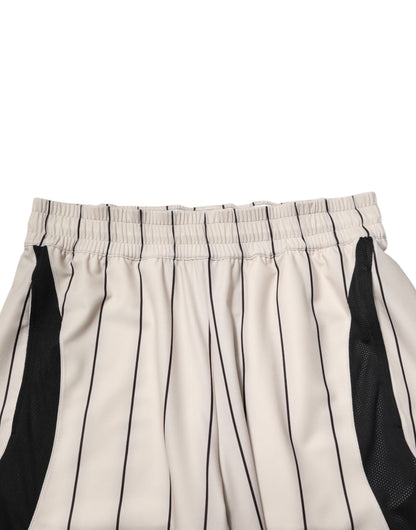 Dolce & Gabbana Off White Polyester DG Logo Sweatshorts