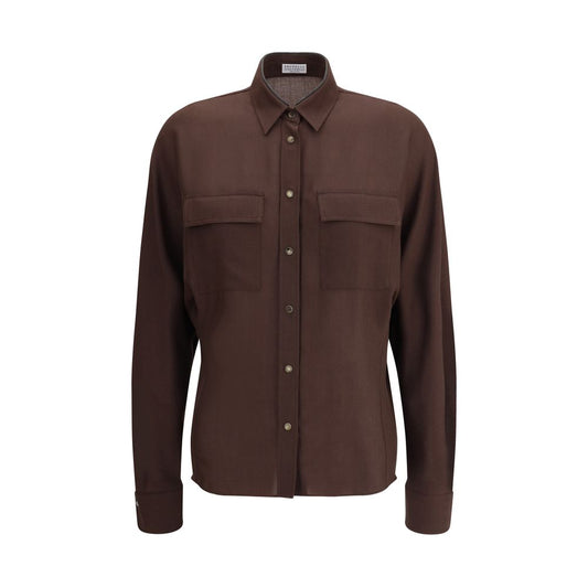 Brunello Cucinelli Embellished Collar Shirt