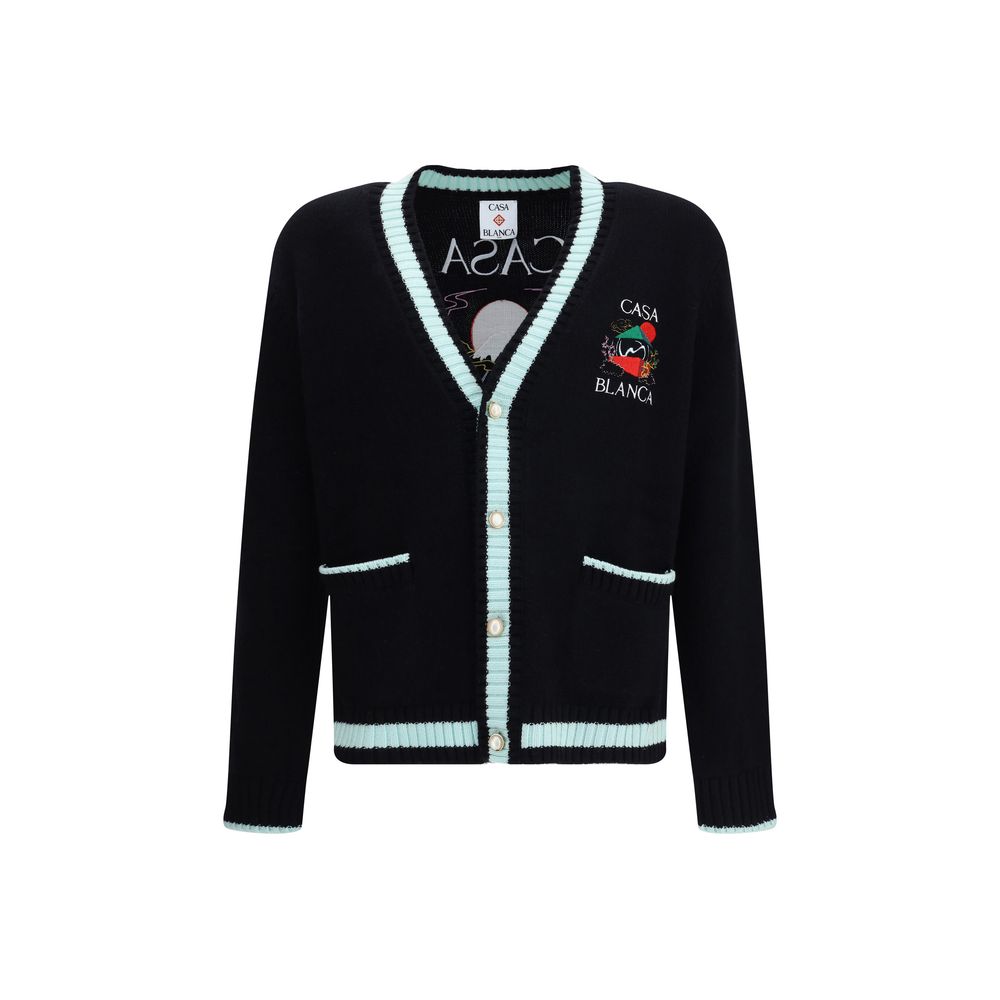Casablanca Merino Wool Embroidered Cardigan