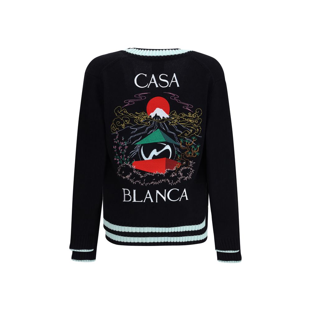 Casablanca Merino Wool Embroidered Cardigan