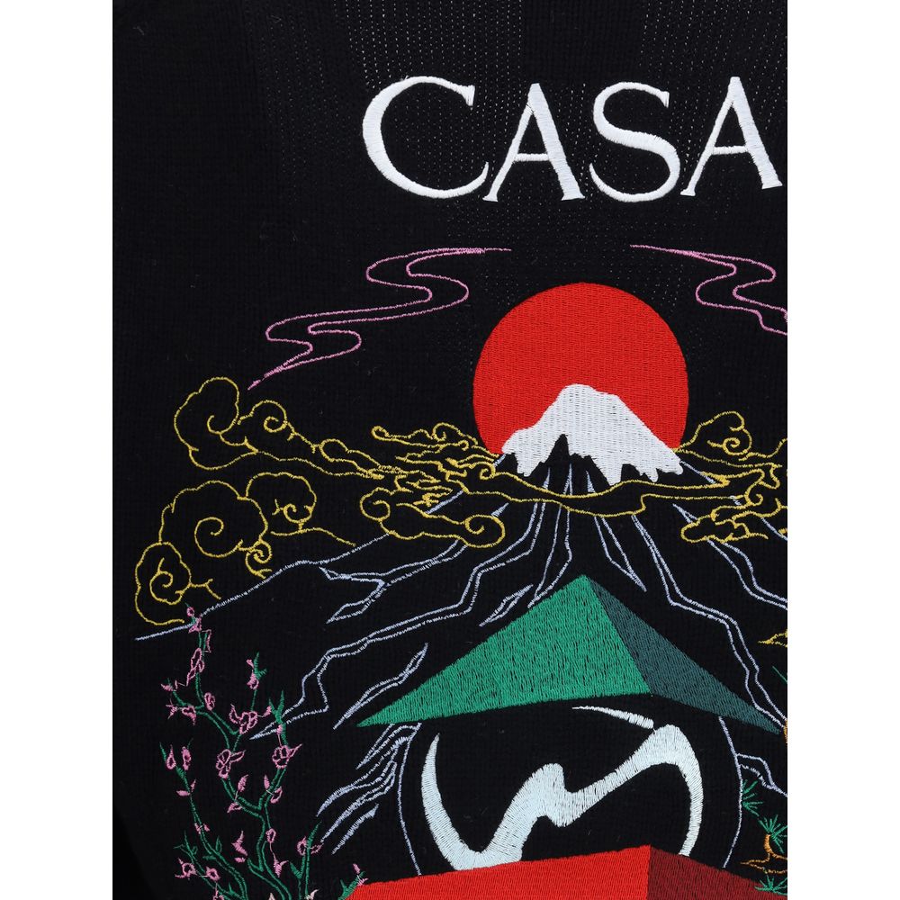 Casablanca Merino Wool Embroidered Cardigan